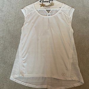 Calia White Striped Back Top